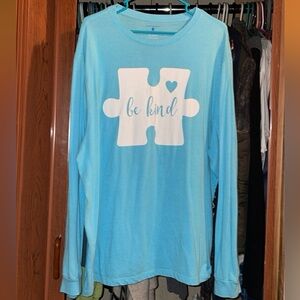 2X long sleeve be kind graphic tee